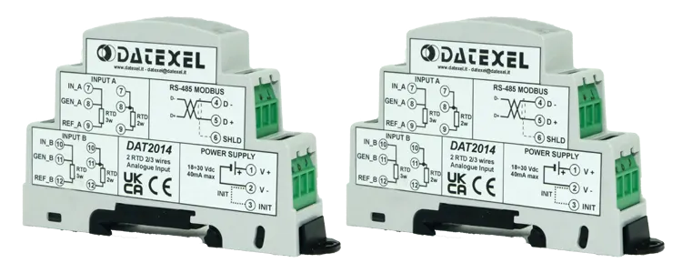 DAT2014 2 channel RTD to Modbus RTU converter