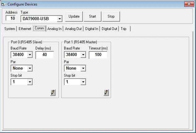 Configuring the Modbus Baud Rate on a DAT9000-USB