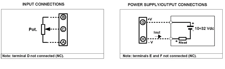 Potentiometer Transmitter wiring Diagram.