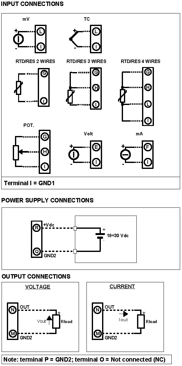 isolated Signal converter wiring Diagram.