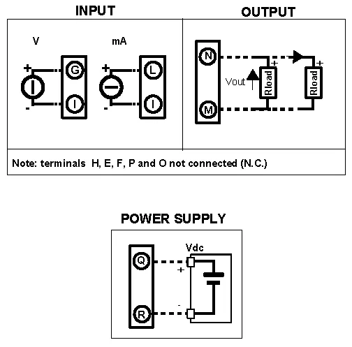 Voltage and Current converter wiring Diagram.