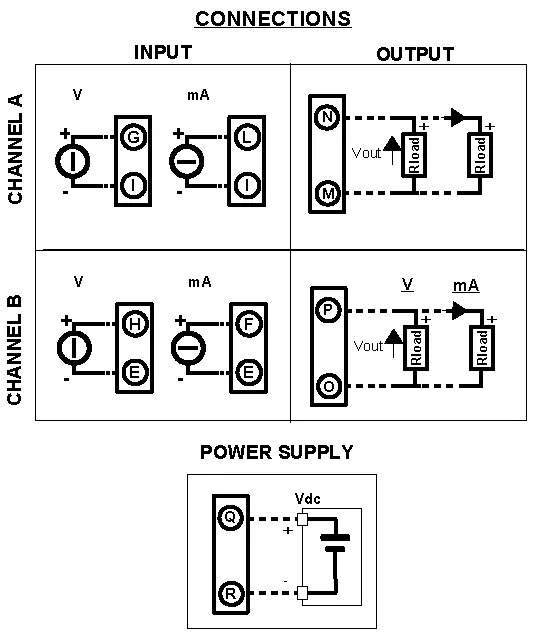 Voltage and Current Splitter wiring Diagram.
