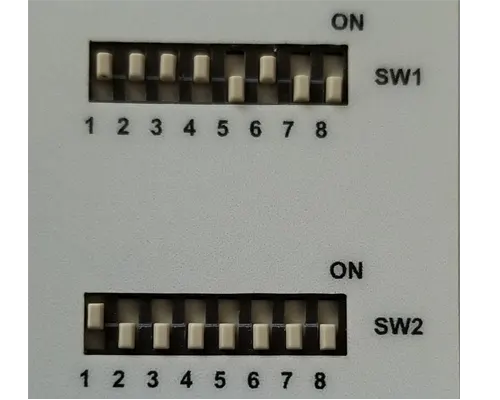 Current to Modbus RTU DIP Switch settings