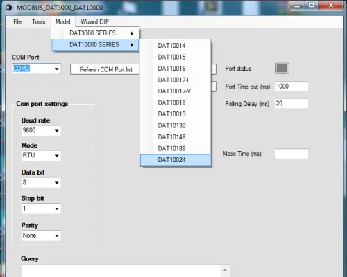 Selecting the DAT10024 Isolated Modbus RTU