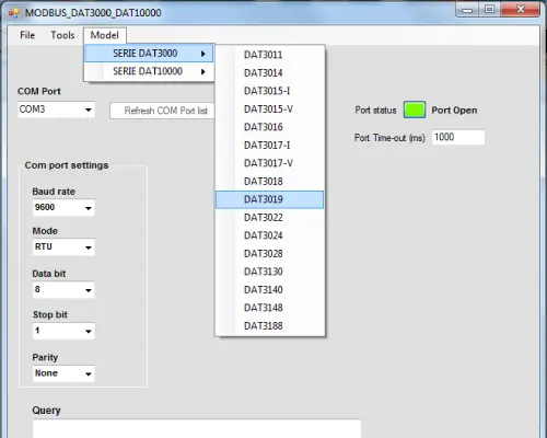 Selecting the DAT3019