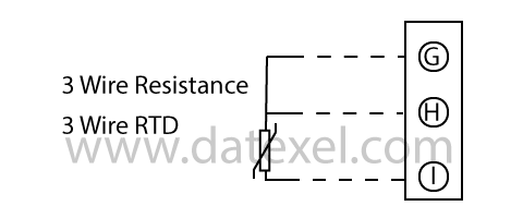 3 wire Resistance input connections for Dat4235