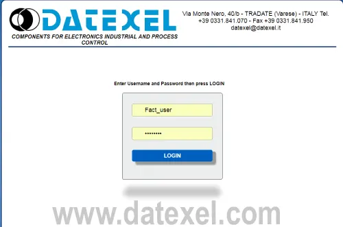 Communication screen for the DAT8024 software