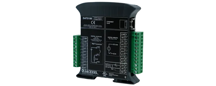 MODBUS TCP with 8 Digital inputs and 8 PNP Digital Outputs
