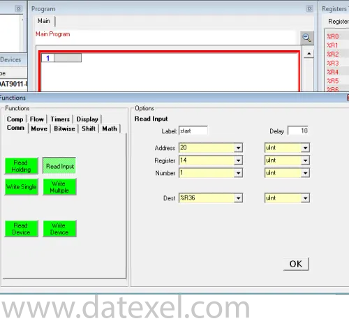 Read input Function Block from flow meter.