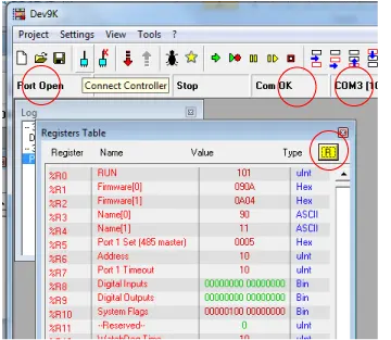 Opening the Modbus RTU Controller Settings