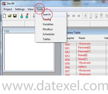 Setting up Modbus Datalogger comm port.