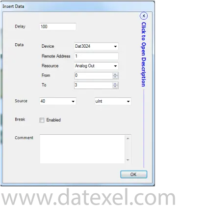 Writing function block from modbus master to modbus slave.